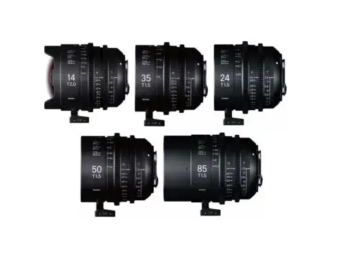 Kit 5 objetivos Sigma FF F/AP2 METRIC High Speed Prime PL: 14mm, 24mm, 35mm, 50mm, 85mm