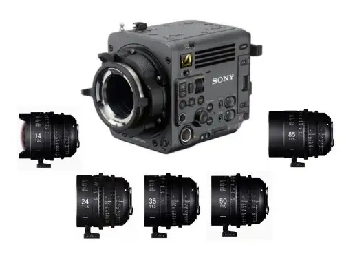 Kit Sony Burano 8K Full Frame + 5 Objetivos Sigma FF F/AP2 METRIC High Speed Prime PL: 14mm, 24mm, 35mm, 50mm, 85mm