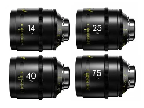 DZOFILM Arles Prime 14mm, 25mm, 40mm, 75mm T1.4/1.9 FF/VV PL 4 Lens Kit