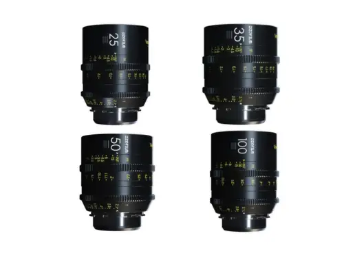 Kit 4 Objetivos DZOFILM Vespid FF 25mm, 35mm, 50mm,100mm, T2.1 PL