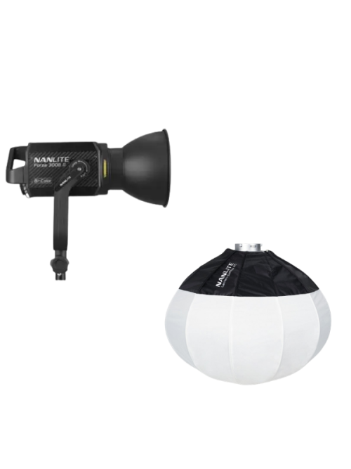 Foco LED Bicolor Nanlite Forza 300B II con Lantern softbox Nanlite 65 cm