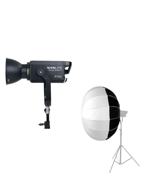 Foco LED bicolor Nanlite Forza 500B II con Lantern softbox Nanlite 120 cm