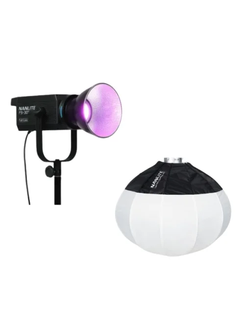 Foco LED Nanlite FS-300C RGBW con Lantern softbox Nanlite 65 cm