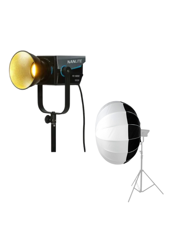 Foco LED Nanlite FC-500C RGBW con Lantern softbox Nanlite 120 cm