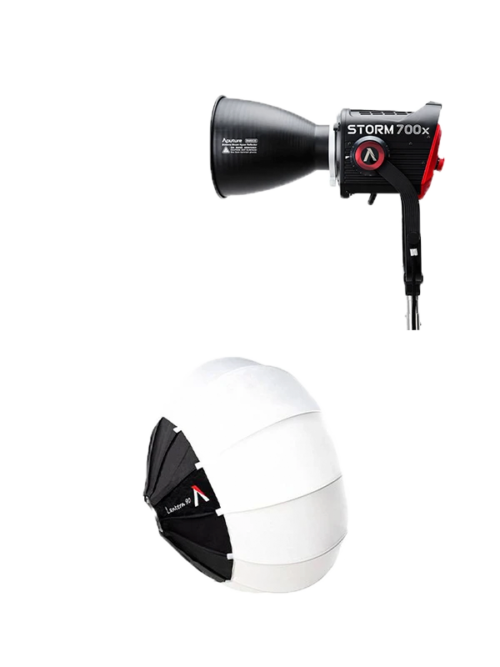 Foco LED Aputure-Storm 700x BLAIR + Lantern Aputure 90cm con faldón