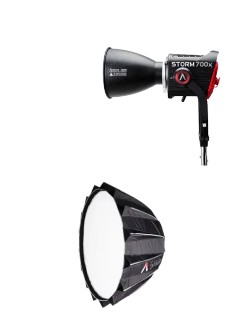 Foco LED Aputure-Storm 700x BLAIR + Softbox parabólico Aputure 90cm III