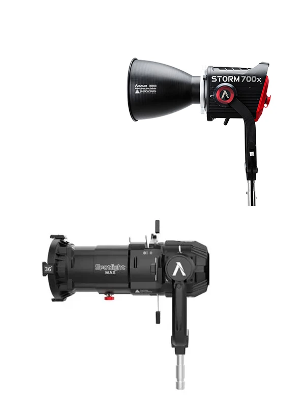 Foco LED Aputure-Storm 700x BLAIR + Cañón Aputure con óptica 36º