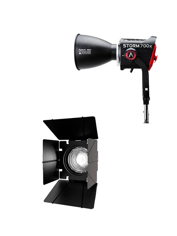 Foco LED Aputure-Storm 700x BLAIR + Lente Fresnel Aputure F10
