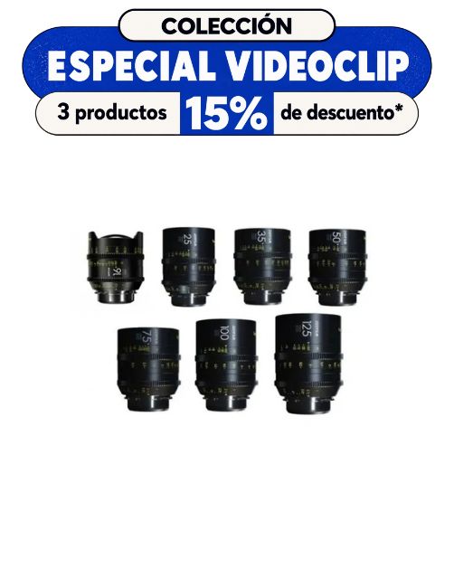 Kit 7 Ópticas DZOFILM Vespid FF 16mm, 25mm, 35mm, 50mm, 75mm, 100mm, 125mm T2.1/2.8 PL